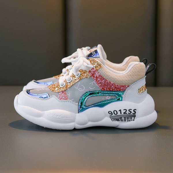 Moderne dječje tenisice s vezicama i sjajnim efektom za djevojčice