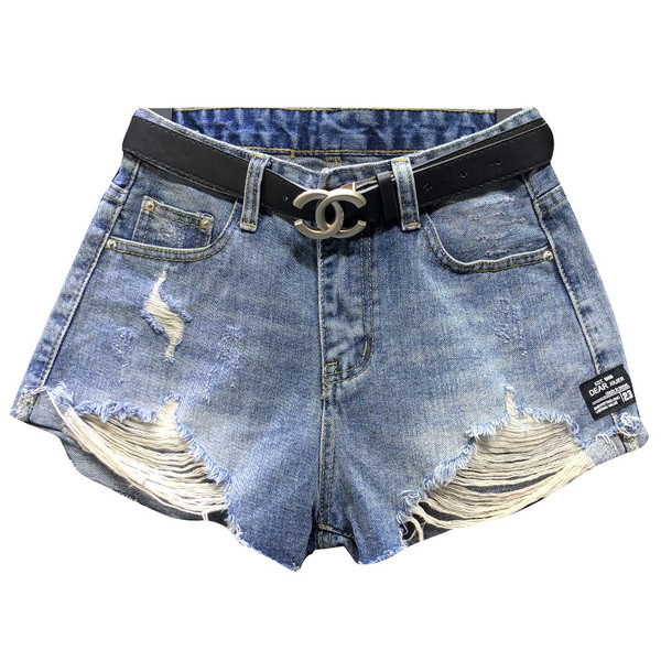 Hit pantaloni scurți moderni de damă cu motive rupte și talie înaltă