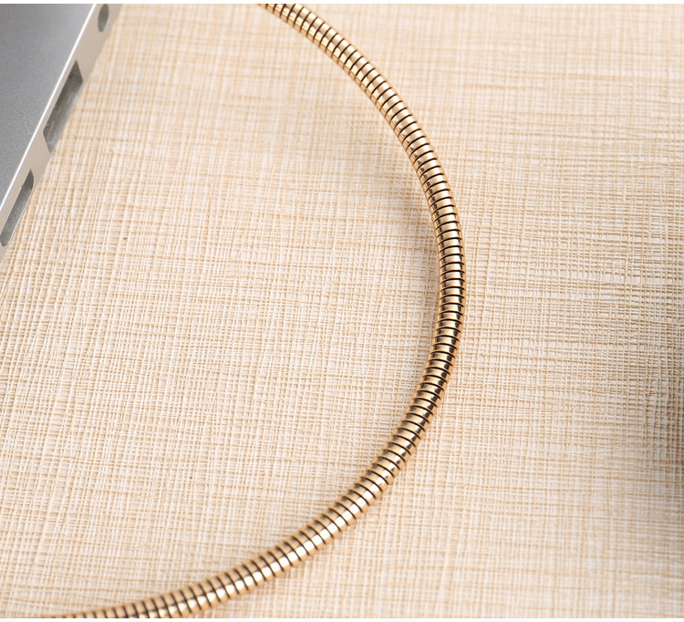 Cablu USB metalic cu incarcare rapida tip arc de tip C de culoare aurie