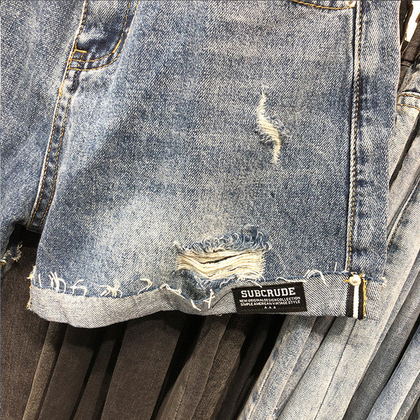 Vasaras sieviešu džinsa šorti ar augstu vidukli