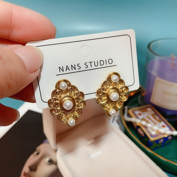 Cercei de dama din aur cu perle - doua modele