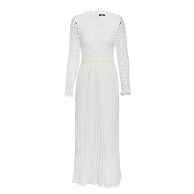 ÚJ modell női hosszú ruha ovális nyakkivágással és hosszú ujjú csipkével