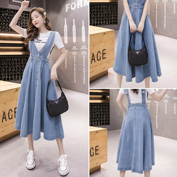 Uus mudel nööpide ja taskutega sinist värvi naiste kleit - lõikega mudel