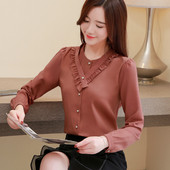 Új modell női ing kerek nyakkivágással és gombokkal