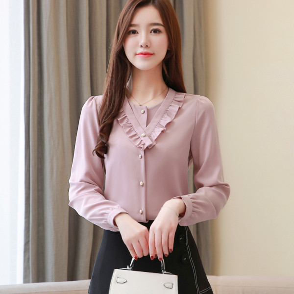 Új modell női ing kerek nyakkivágással és gombokkal