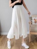 Moderne ženske hlače-suknja visokog struka - široki model