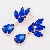 Cercei eleganti de dama cu piatra verde si albastra