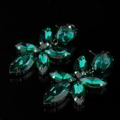 Elegáns női fülbevaló zöld, piros és fehér kövekkel