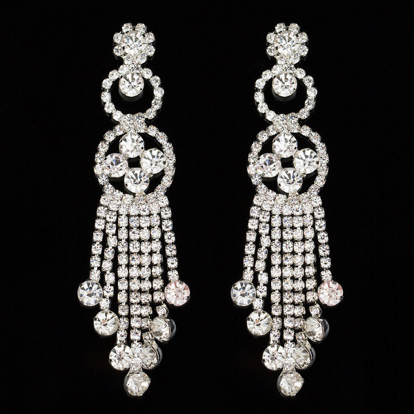 Cercei eleganti de dama cu pietre argintii