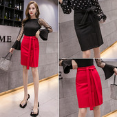 Sieviešu svārki ar saitēm un augstu vidukli