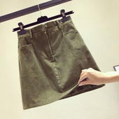 Нов модел дамска пола с висока талия и джобове