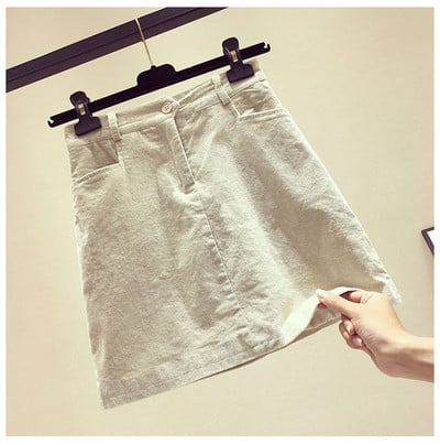 Нов модел дамска пола с висока талия и джобове