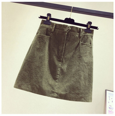 Нов модел дамска пола с висока талия и джобове