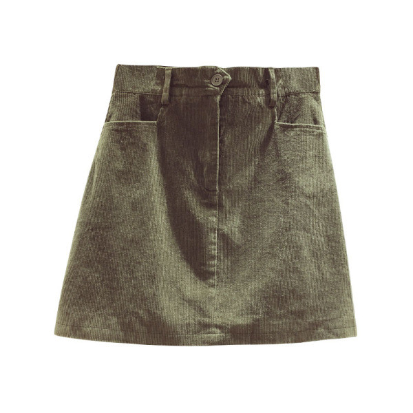 Нов модел дамска пола с висока талия и джобове