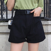 Ležerne ženske kratke hlače s visokim strukom i remenom