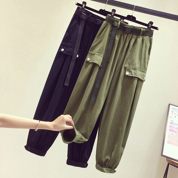 Novi model casual ženskih hlača s remenom i džepovima