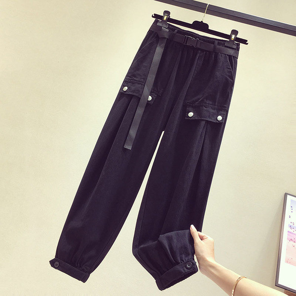 Novi model casual ženskih hlača s remenom i džepovima