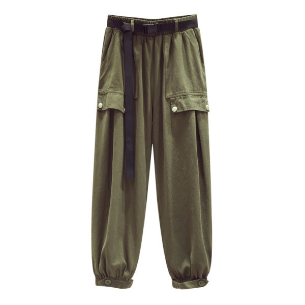 Novi model casual ženskih hlača s remenom i džepovima