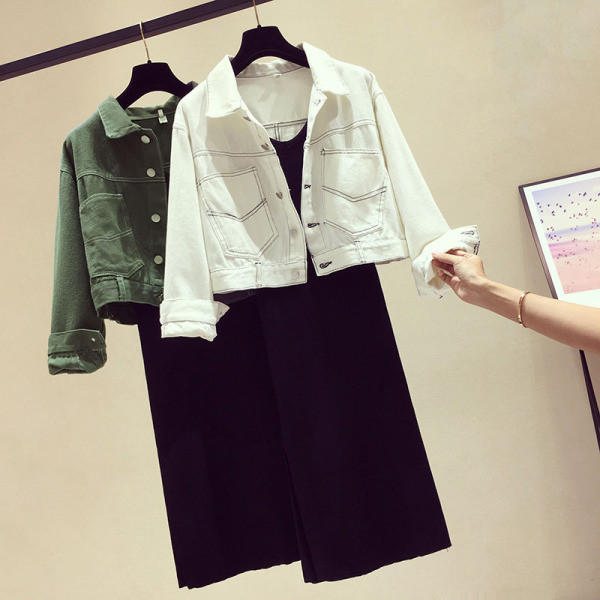 Modernus moteriškas dviejų dalių švarko + suknelės komplektas