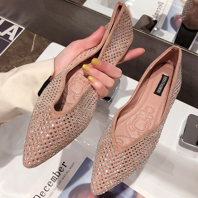 Pantofi casual de dama cu talpa plate si pietre