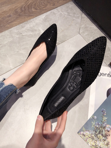 Pantofi casual de dama cu talpa plate si pietre