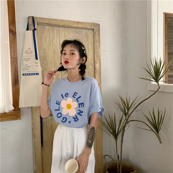 Tricou de vară zilnic cu imprimeu și inscripție