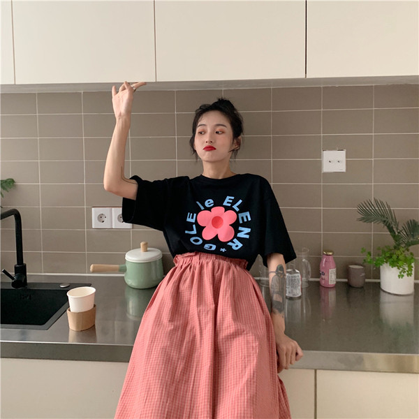 Tricou de vară zilnic cu imprimeu și inscripție