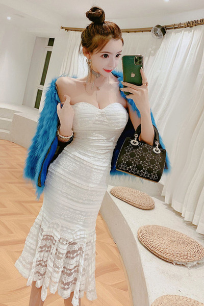 Rochie lunga de dama eleganta cu dantela