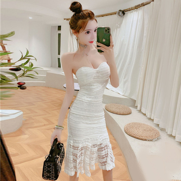 Rochie lunga de dama eleganta cu dantela