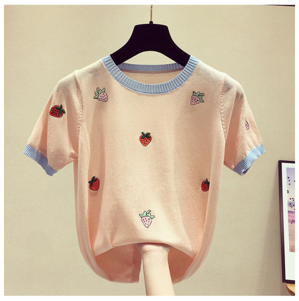 Bluza de dama model nou cu maneca scurta si decolteu oval