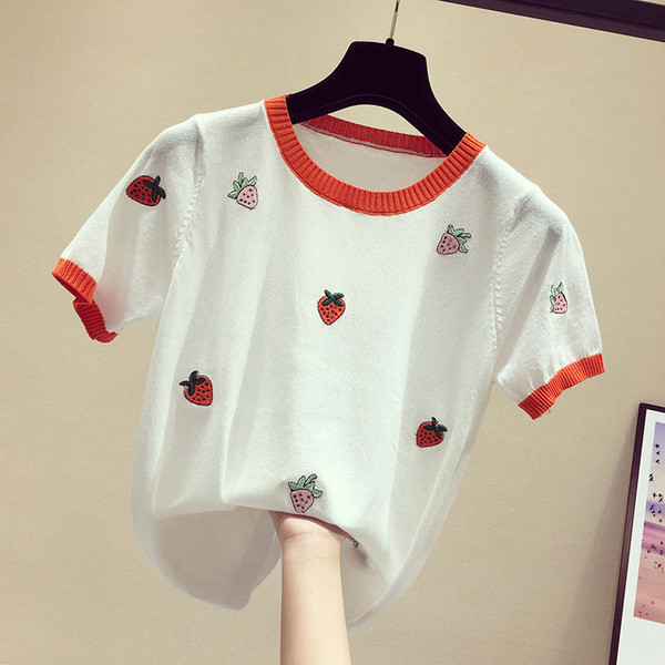 Bluza de dama model nou cu maneca scurta si decolteu oval