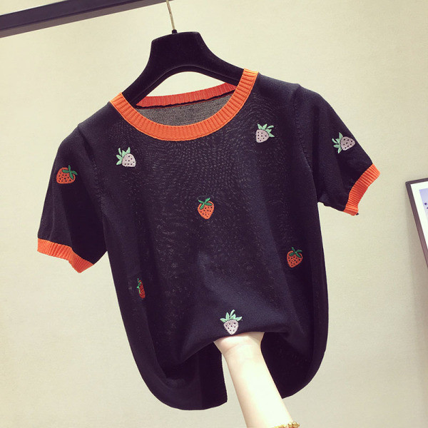 Bluza de dama model nou cu maneca scurta si decolteu oval