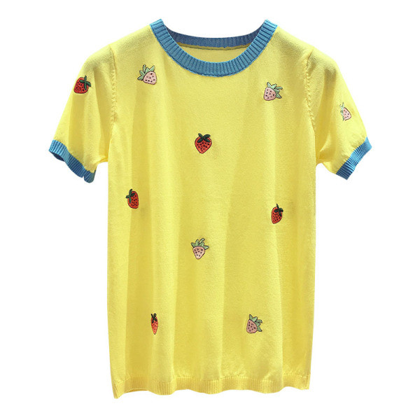 Bluza de dama model nou cu maneca scurta si decolteu oval