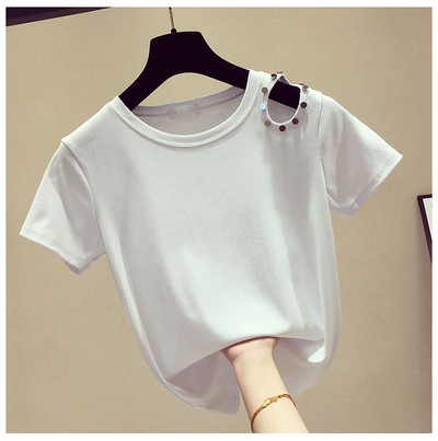 Модерна дамска блуза с овално деколте и изрязани части