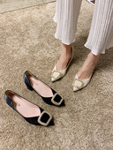 Mūsdienīgi sieviešu apavi ar 6 cm biezu papēdi un metāla elementu