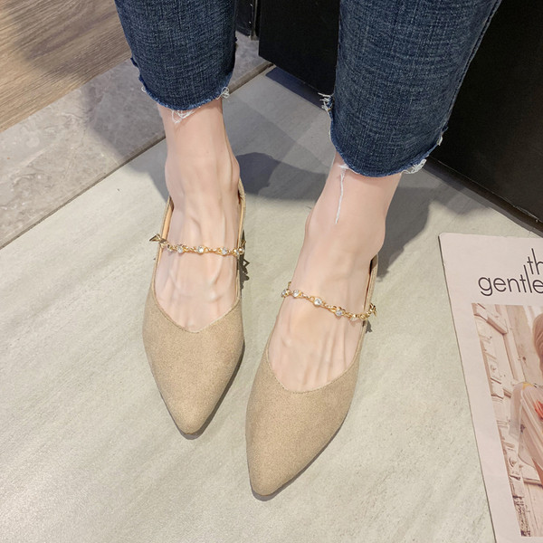 Pantofi casual dama cu talpa plata si lant