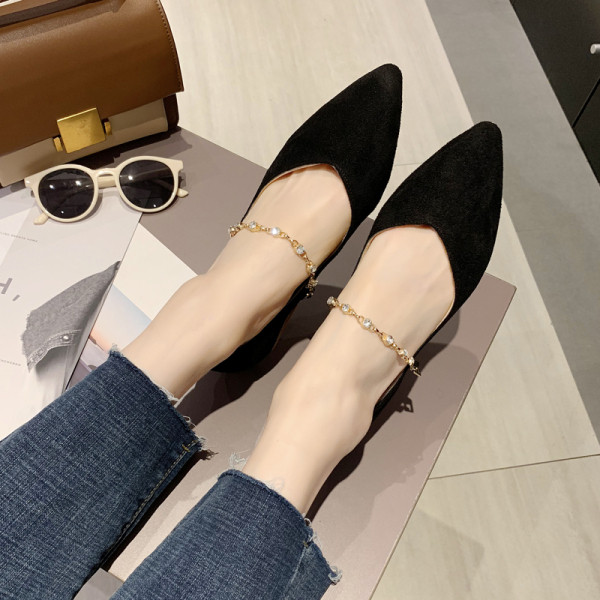 Pantofi casual dama cu talpa plata si lant