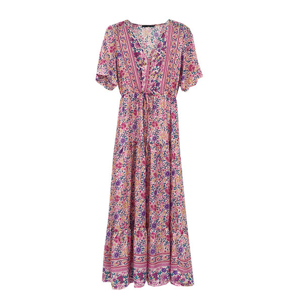 Lillemustriga naiste suvekleidi väljalõikega mudel