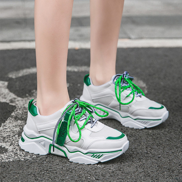 Pavasariniai moteriški sportiniai sportbačiai su spalvingais kaklaraiščiais