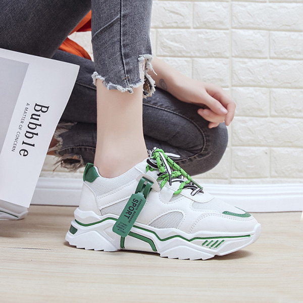 Pavasariniai moteriški sportiniai sportbačiai su spalvingais kaklaraiščiais