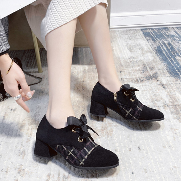 Pantofi casual dama in carouri cu cravate din satin