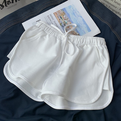 Moteriški trumpi sportiniai šortai elastingu juosmeniu