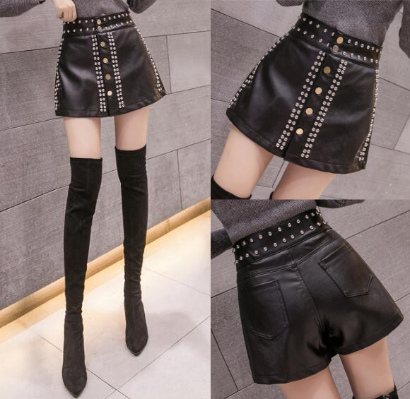 Odinis moteriškas sijonas-kelnės aukštu juosmeniu