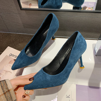 Pavasariniai moteriški batai plonu 8 cm kulnu - smailia