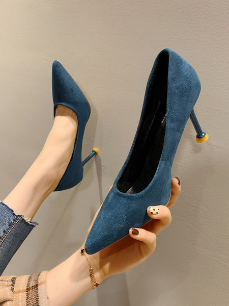 Pavasariniai moteriški batai plonu 8 cm kulnu - smailia