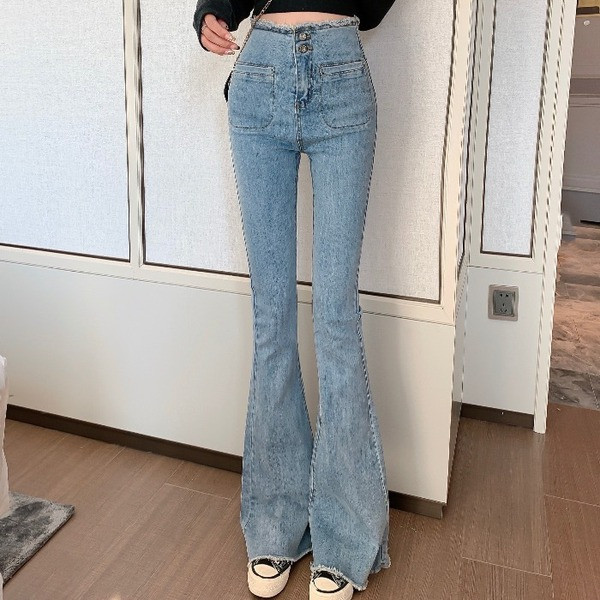 Retro moteriški džinsai aukštu juosmeniu Charleston tipo