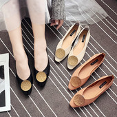 Moteriški laisvalaikio odiniai batai lygiais padais ir metaline sagtimi