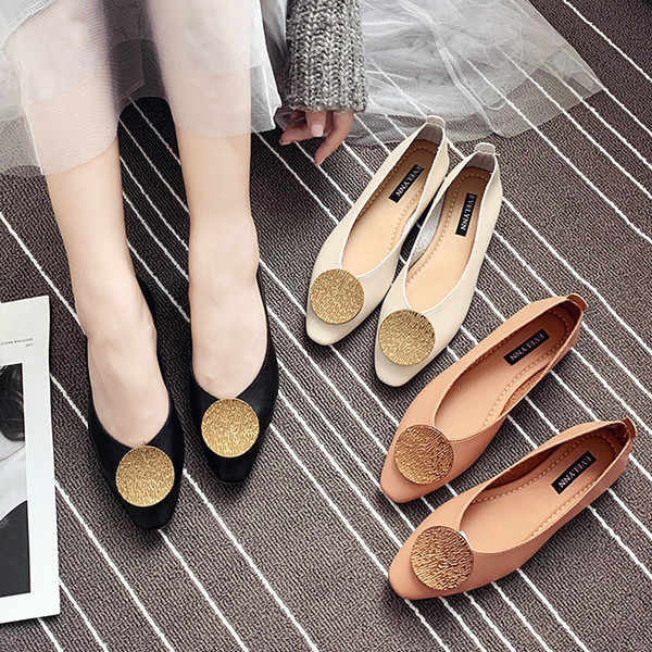 Moteriški laisvalaikio odiniai batai lygiais padais ir metaline sagtimi