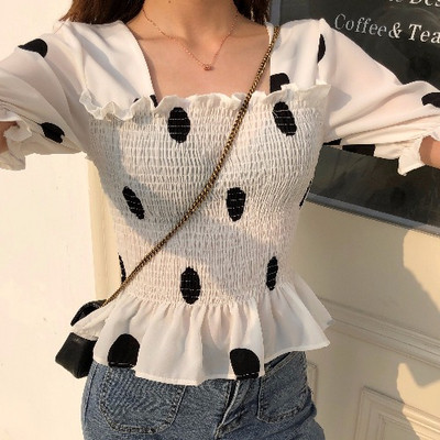 Moteriški laisvalaikio marškiniai su kvadratine iškirpte ir trumpomis rankovėmis