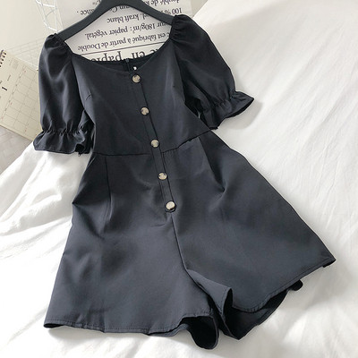 Ежедневен дамски гащеризон с копчета и къс ръкав